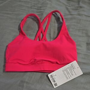 Lululemon Pink Sports Bra with Crisscross Straps
